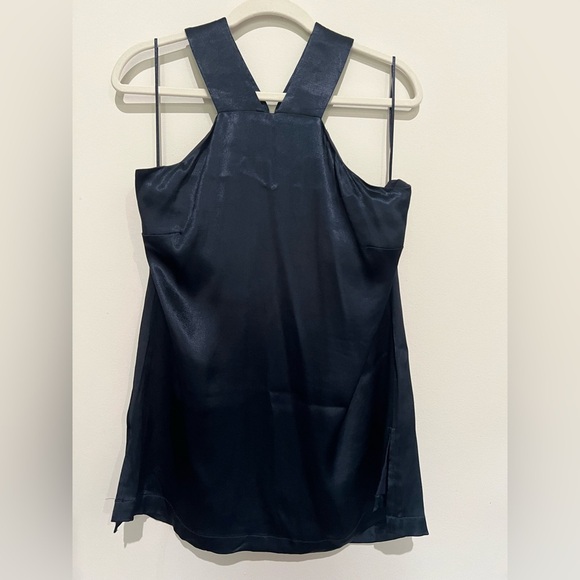 Banana Republic Tops - NWT BANANA REPUBLIC Navy Blue Sleeveless Halter Strap Tunic Satin M​